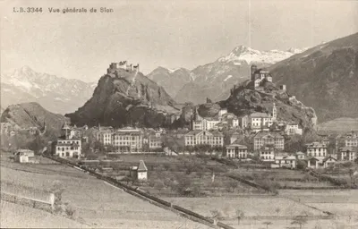 Vista geral de Sion — L.B.3344 — Edições Louis Burgy, Lausanne