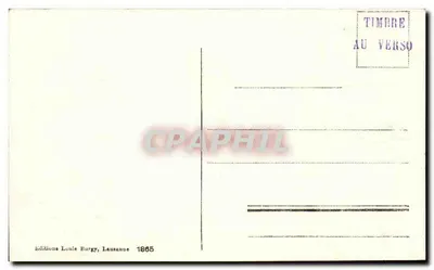 Fribourg - Les deux Ponts suspendus et les Alpes — L.B. 1865 — Verso