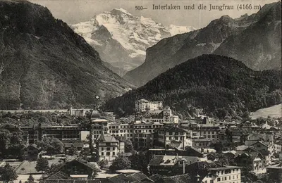 Interlaken und die Jungfrau (4166 m) — vista panorâmica — editor não identificado, número de série 500