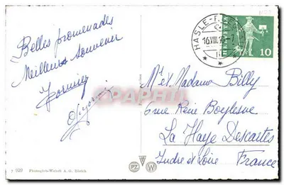 Thun — widok Spar-à-Leihkasse i zamku — Photoglob-Wehrli A. G. Zürich, nr 929 — Rewers