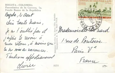 Bogotá — Panorâmica da Carrera, 7a. — Fondo Banco da República — Edições Movifoto Ap. Aéreo 1254, Medellín — Verso
