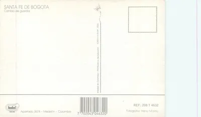Santafé de Bogotá — Cambio de Guardia — editor COLINA, n° de série REF: 208 T 4632 — Verso