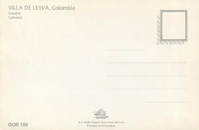 Villa de Leyva — Colômbia — GOR 158, editor Fotos Omar Bechara — Verso