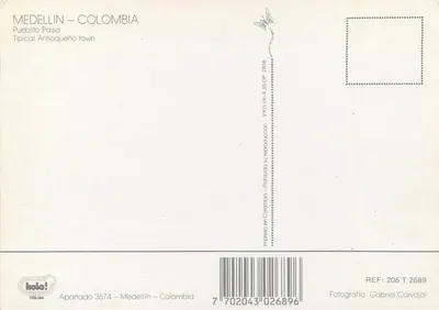 Medellín — Pueblito Paisa, cidade típica antioqueña — editor hola! n° 2858 — Verso