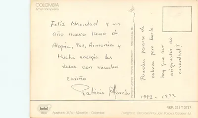 Amor camponês — Colômbia — edição Pascual 82 — Verso