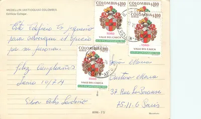 Medellín (Antioquia) - Edifício Coltejer — editor desconhecido, número de série não visível — Verso
