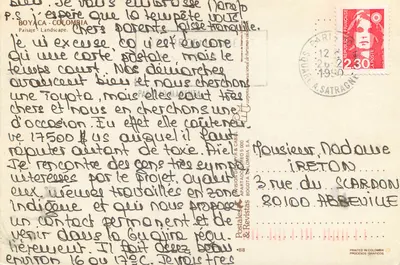 Paisagem - Boyacá - Colômbia — editor Postales & Revistas, n° B8 — Verso