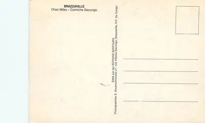 Brazzaville — Estátua africana e gazebo — Éditions Bantoues — Verso