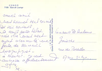 Baía de Loango — Congo — editor IRIS, n° 7199 — Verso