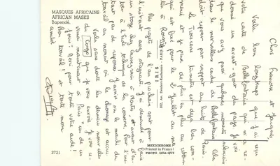 Máscaras africanas — Bapendé — editor IRIS, Paris — Verso