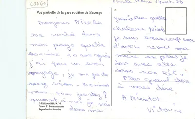 Estação rodoviária de Bacongo — vista parcial — Edições BMASA, n° '95 — Verso