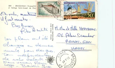 Brazzaville — Avenida Fulbert Youlou e Colégio Saint-Joseph — Edição HOA-QUI — Verso