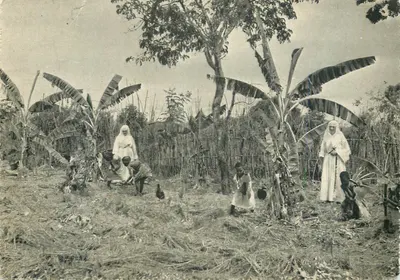 Missão de Kahemba (Congo Belga) — Trabalho no jardim — A Divina Providência de Créhen (França)