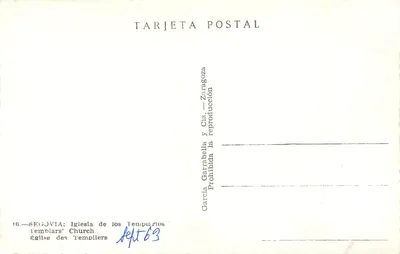 Igreja dos Templários — Segóvia — Garcia Garrabella y Cia. — Verso