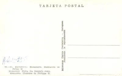 Quarto de Felipe II — Mosteiro de El Escorial — Editor García Garrabella — Verso