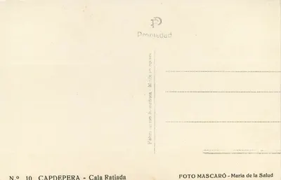 Capdepera - Cala Ratjada — vista costeira com casa e torre — FOTO MASCARÓ — Verso