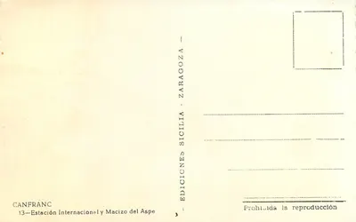 Canfranc — Stacja Międzynarodowa i Macizo del Aspe — Ediciones Sicilia — Rewers