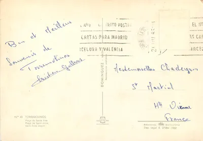 Plik Saint Anne — Torremolinos — Éditions TISO, N° 40 — Rewers