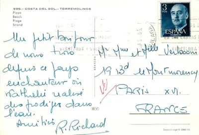 Pływańce Torremolinos — Costa del Sol — wydawca Beascoa, n° 996 — Rewers