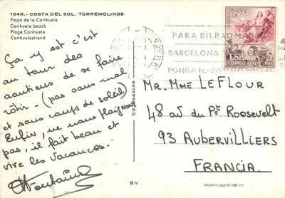 Torremolinos — Plaża Carihuela — Ed. Beascoa n°1046 — Rewers