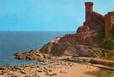 Tossa de Mar (Costa Brava) — vista da muralha e da praia — Gráficas Harris (Barcelona) - n°462