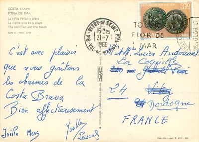 Tossa de Mar — A « Vila Vella » e praia — Série II - N° 2750 — Verso