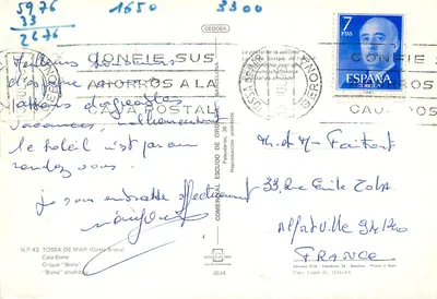Cala Bona — Costa Brava — Edições FISA, n° 43 — Verso