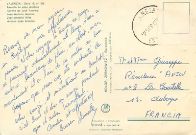 Avenida Jose Antonio — Wawrzyniec — Kolor-Zerkowitz, seria 19, nr 212 — Rewers