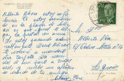 Valência — Praça do Caudilho — Edições Rada — Verso