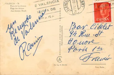 Plage des Arenes — Valencia — Éditeur: Ediciones Cris-Adam — Verso