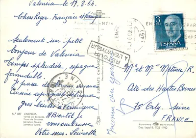Torres de Serranos — Valência — Edições TISO Barcelona, n° 857 — Verso