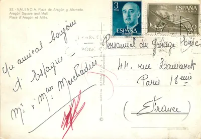 Valence. Plac Aragoń i Alameda — wydawca García Garrabella, n°32 — Rewers