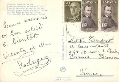 Plaza del Caudillo — dzień Festiwalu Fallas — wydawca KOLOR - ZERKOWITZ, seria 19 n° 264 — Rewers
