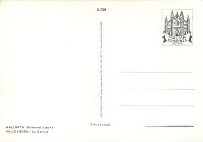 Chopin 1810-1849 — Vallademosà La Cartuja — Wydawca Palma Ediciones — Rewers