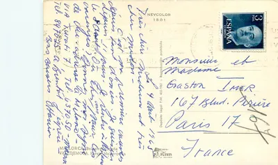 Rozmaryny w kwiecie — kościoł w Valldemosa — wydawca Valedemosa, nr 1501 — Rewers