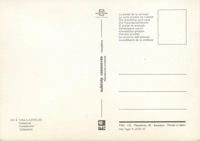 Katedra w Valladolidzie — Valladolid — Postales de Oro — Rewers