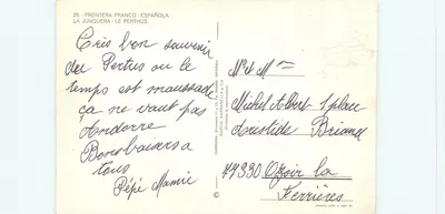 Fronteira Franco-Espanhola La Junquera-Le Perthus — Editor Carrera García, n°25 — Verso