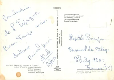 Vall d'Aran — paisagens e cartografia — Editor ESCUDO DE ORO, n° 5697 — Verso