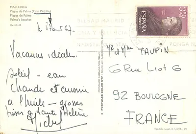 Plaża Palmy (Ca'n Pastilla) — Majorka — Wydawca: Postales Color Cyp — Rewers