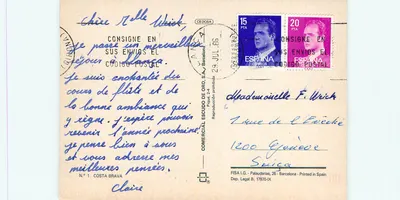 Costa Brava — Carta postal turística com mapa e fotos — editada por FISA I.G. - Palaudarias — Verso