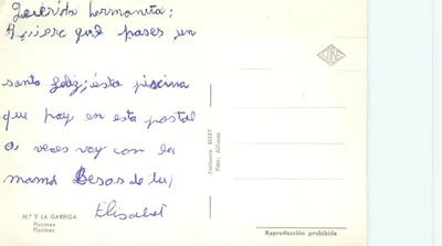Piscina em La Garriga — Editor BISET, n° 9 — Verso