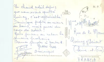 Katedra w Gironie i kościół w Montjuich — widok panoramiczny — Soberanas, n°118 — Rewers