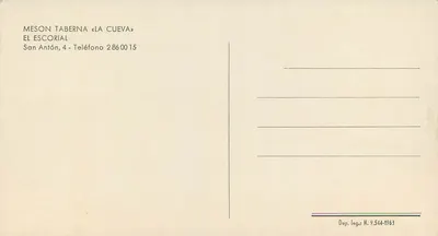 La Cueva — Casa Taberne — El Escorial — Verso