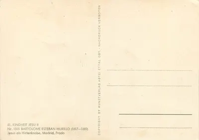 Jesús niño — retrato — Kunstverlag Oby — Reverso