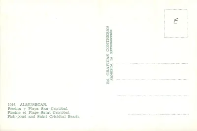 Almuñécar — Basen i plaża Świętego Kryształna — Wyd. Gráficas Contreras, n° 1016 — Rewers