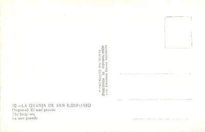 La Granja de San Ildefonso — (Segovia) — Ed. Patrimonio Nacional, n°20 — Reverso