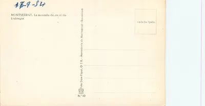 Montserrat — góra nad rzeką Llobregat — Klasztor Montserrat, O.S.B., Foto Dom Ripol, N.º 10 — Rewers