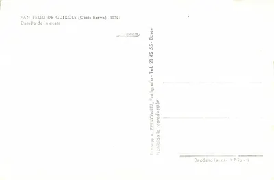 San Feliu de Guixols (Costa Brava) — Detail der Küste — Taller A. Zerkowitz — Rückseite