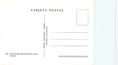 San Miguel de Escalada — Wnętrze — Foto Exakta, n° 228 — Rewers
