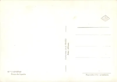 Plaza de España — Binefar — Exclusivas José Frago — Verso